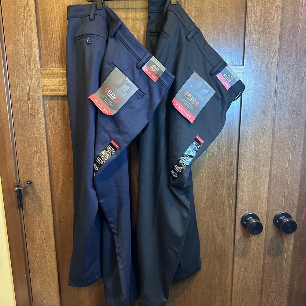 Van Heusen Men's Navy and Black Dress Pants Bundle